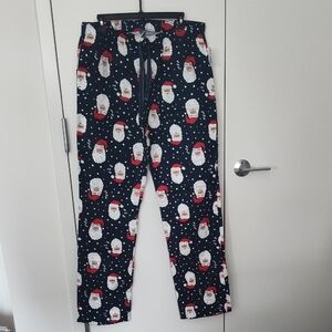 Old Navy Navy Blue Santa Print Pajama Pants